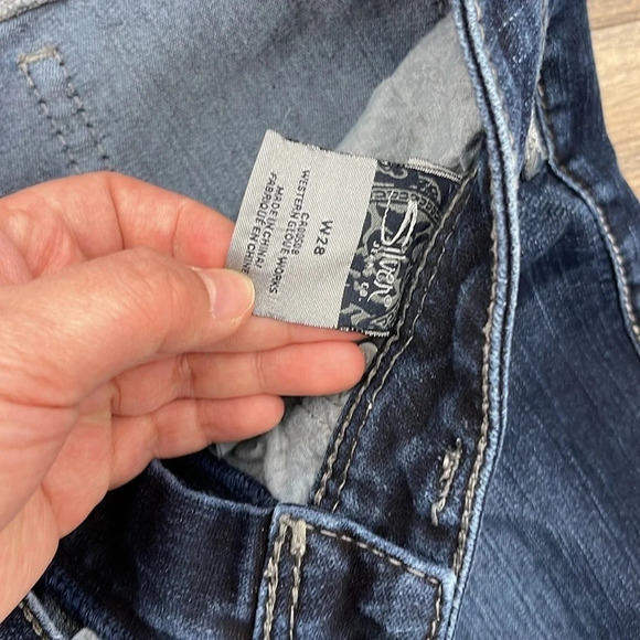 Silver aiko kick flare cropped Jeans 28x22 - Picture 4 of 7